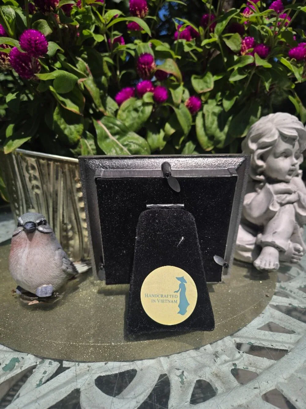 Modern Brushed Silver Square Picture Frame with Heart Shaped Window